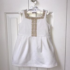 Janie & Jack White & Gold Dress